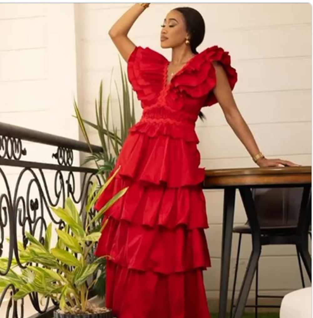 NEW Flamenco Tango Red Multi Tiered Dress SMALL cocktail ayered Fiesta Formal